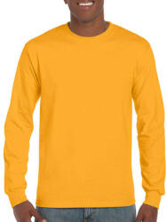 Gildan Uniszex póló Hosszú ujjú Gildan Ultra Cotton Adult T-Shirt LS - 2XL, Aranysárga