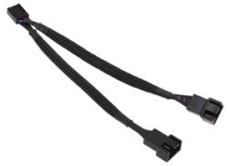 Phobya Cablu Y-Splitter Phobya de la 4-pini PWM la 2x4-pini PWM - 15cm - sleeving culoare neagra, 81137