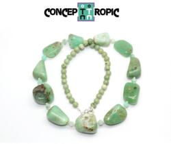  Colier din Crisopraz Neregulat Fatetat - Rotund - Accesorii Argint 925 - concepttropic - 345,00 RON