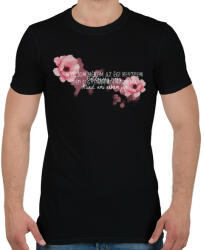 printfashion Fehér boldogságvirág - Férfi póló - Fekete (4825866)