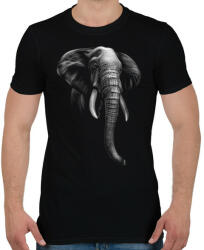 printfashion Elefánt portré - Férfi póló - Fekete (4845579)