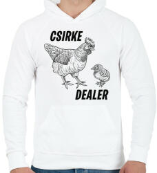printfashion Csirke dealer - Férfi kapucnis pulóver - Fehér (4831256)