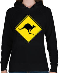 printfashion Kangaroo sign - Női kapucnis pulóver - Fekete (4826477)