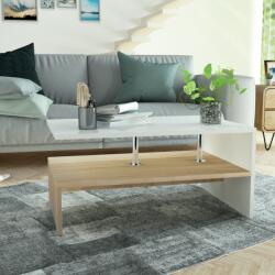 vidaXL Măsuță de cafea, PAL, 90x59x42 cm, culoarea stejarului și alb (244856) Masa de cafea