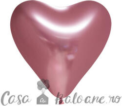 Globos Europe BV Baloane Latex Roz Chromate Inima