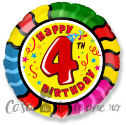 Flexmetal Baloane Folie Happy Birthday cifra 4