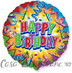 Flexmetal Baloane Folie Rotunde Happy Birthday 45 cm