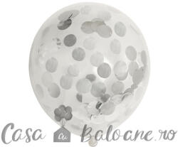 Globos Europe BV Baloane Latex Cu Confetti Argintii