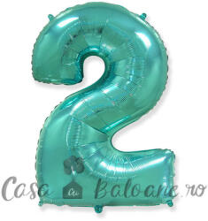 Flexmetal Baloane Cifra 2 Turcoaz Folie