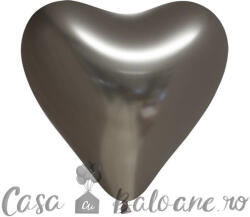 Globos Europe BV Baloane Latex Inima Chromate Gri Spatial