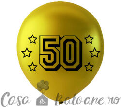 Globos Europe BV Set Baloane Latex Aniversare Cifra 50 Auriu