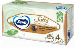 Zewa Softis Natural Soft illatmentes dobozos papír zsebkendő 4 rétegű 80 db - online