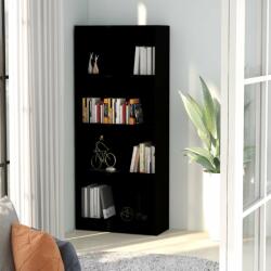 vidaXL Bibliotecă cu 4 rafturi, negru, 60 x 24 x 142 cm, PAL (800874) Biblioteca