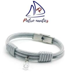 Pietro Nautics Swarovskis ezüst színű kötél karkötő
