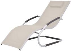 vidaXL Șezlong cu pernă, crem, aluminiu și textilenă (47778)