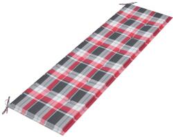 vidaXL Pernă bancă de grădină, roșu carouri, 180x50x3cm, textil Oxford (314096)