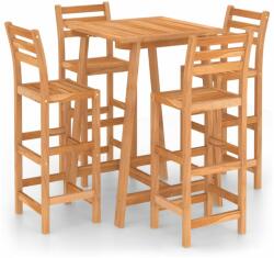 vidaXL Set mobilier bar de exterior, 5 piese, lemn masiv de acacia (3057849)