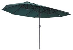 AOSOM Dupla Napernyő ovális alakú extra nagy méretű 460x270x240 cm sötétzöld színben