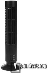 UNIVERZÁLIS mini toronyventilátor - állítható 2 fokozat, hordozható , USB, 2.5W 5V, 33.5 cm x 10.5 cm - FEKETE