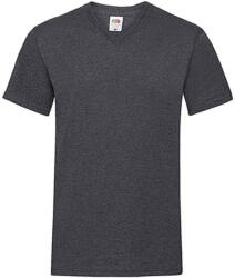Fruit of the Loom Férfi póló Rövid ujjú Fruit of the Loom Valueweight V-Neck-Tee - 3XL, Sötét heather szürke