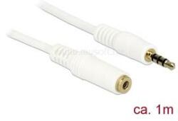 Delock Kábel - 84480 (3, 5 mm Jack Hosszabbító kábel, apa/anya, iPhone 4 pin, fehér, 1m) (DL84480) (DL84480)