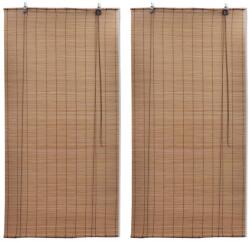 vidaXL Бамбукови ролетни щори 2 бр 150x220 см кафяви (3057521)