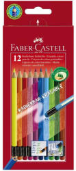 Faber-Castell Creioane Colorate Eco FABER-CASTELL FC116612, 12 Culori + Guma (FC116612)