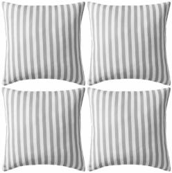 vidaXL Perne de exterior, 4 buc, imprimeu dungi, 45x45 cm, gri (132310)