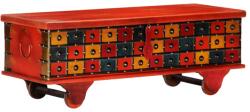 vidaXL Ladă de depozitare, roșu, 110x40x40 cm, lemn masiv de acacia (247669)