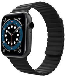 iUni Curea iUni compatibila cu Apple Watch 1/2/3/4/5/6/7, 40mm, Silicon Magnetic, Black (516054_40)