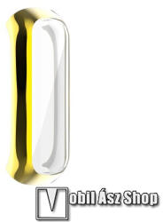 Okosóra műanyag védő tok / keret - ARANY - Szilikon előlapvédő is - SAMSUNG Galaxy Fit 2 (SM-R220)