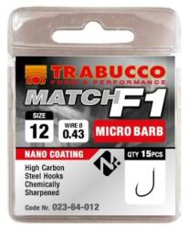 Trabucco F1 Match mikro szakállas horog, méret: 12 (023-64-012)