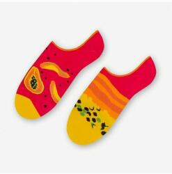 MORE Talpici dama - Sosete dama - din bumbac, cu model asimetric - Happy socks - More S005-002 Papayas (S005002)