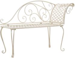 vidaXL Bancă șezlong de grădină, alb vintage, 128 cm, metal (45431)