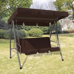 vidaXL Balansoar de exterior cu copertină, cafeniu (43238)