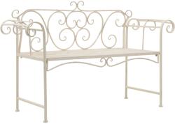 vidaXL Bancă de grădină, alb vintage, 132 cm, metal (45430) - vidaxl