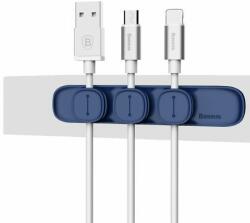 Baseus Organizator/Suport cabluri telefon cu banda dublu adeziva Baseus Peas Magnetic albastru (6953156254985)