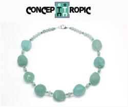  Colier din Calcedonie Neregulat Fatetat - Calcit Rotund - Accesorii Argint 925 - concepttropic - 389,00 RON