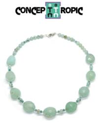  Colier din Calcedonie Neregulat Fatetat - Calcit Rotund - Accesorii Argint 925 - concepttropic - 284,00 RON