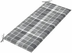 vidaXL Pernă bancă de grădină, gri carouri, 120x50x3 cm, textil Oxford (314085)