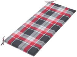 vidaXL Pernă bancă de grădină, roșu carouri, 120x50x3cm, textil Oxford (314084)