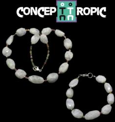  Set Colier si Bratara din Piatra Lunii Rainbow - Turmalina - Accesorii Argint 925 - concepttropic - 348,00 RON