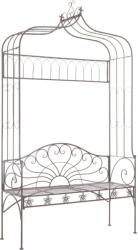 vidaXL Bancă de grădină, maro vintage, 122 cm, fier (45435)