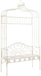 vidaXL Bancă de grădină, alb vintage, 122 cm, fier (45434)