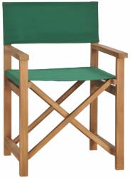 vidaXL Scaun de regizor, verde, lemn masiv de tec (47413)