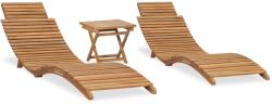 vidaXL Set mobilier de grădină pliabil, 3 piese, lemn masiv de tec (3059960)