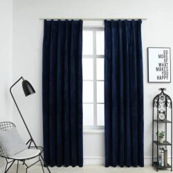 vidaXL Draperii opace cu cârlige, 2 buc, albastru, 140x175 cm, catifea (134532)