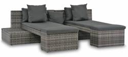 vidaXL Set mobilier de grădină cu perne, 4 piese, gri, poliratan (44724)