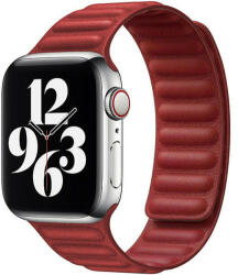 iUni Curea iUni compatibila cu Apple Watch Ultra/SE/8/7/6/5/4/3/2/1, 40mm, Leather Link, Red (516276_40)