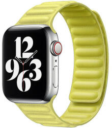 iUni Curea iUni compatibila cu Apple Watch 1/2/3/4/5/6/7, 44mm, Leather Link, Galben (516405_44)
